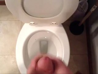 My bf shooting load huge load in the toilet