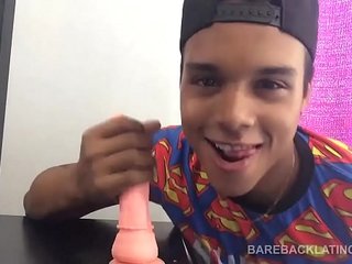 Twink Latino Jason Stroking With Dildo