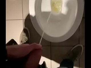 Pissing with big uncut dick